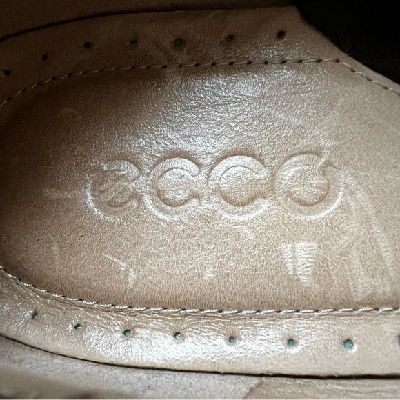 Ecco Ankle Boots Women's Size 38 US 7-7.5 Bootie Heels Leather Side Zip Brown - Picture 9 of 12